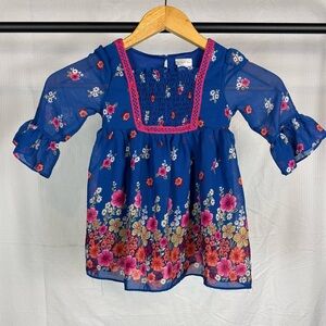 Floral Blue 3T girls dress